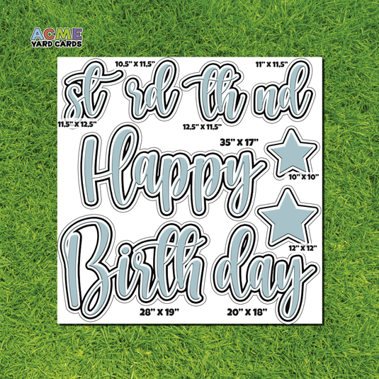 ACME Yard Cards Half Sheet - Birthday – Happy Birthday Script in Turquoise – Solid