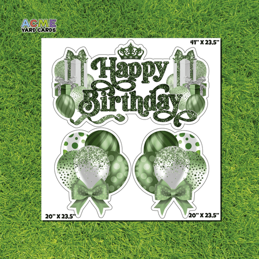 ACME Yard Cards Half Sheet - Birthday - Happy Birthday Sign in Dark Green