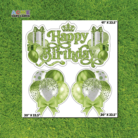 ACME Yard Cards Half Sheet - Birthday - Happy Birthday Sign in Green