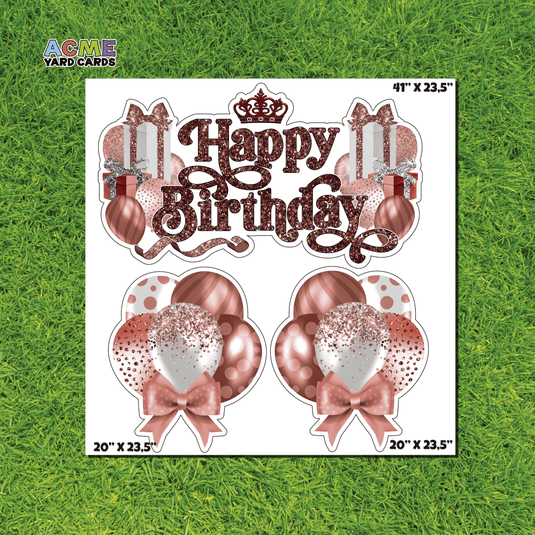 ACME Yard Cards Half Sheet - Birthday - Happy Birthday Sign in Maroon