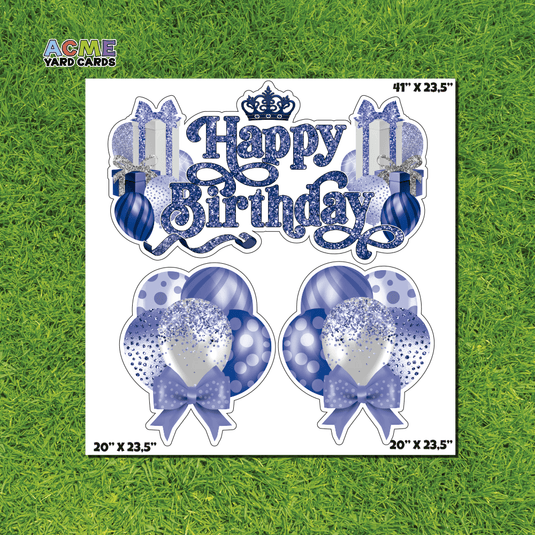 ACME Yard Cards Half Sheet - Birthday - Happy Birthday Sign in Navy Blue