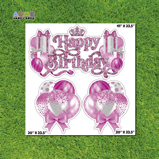 ACME Yard Cards Half Sheet - Birthday - Happy Birthday Sign in Pink