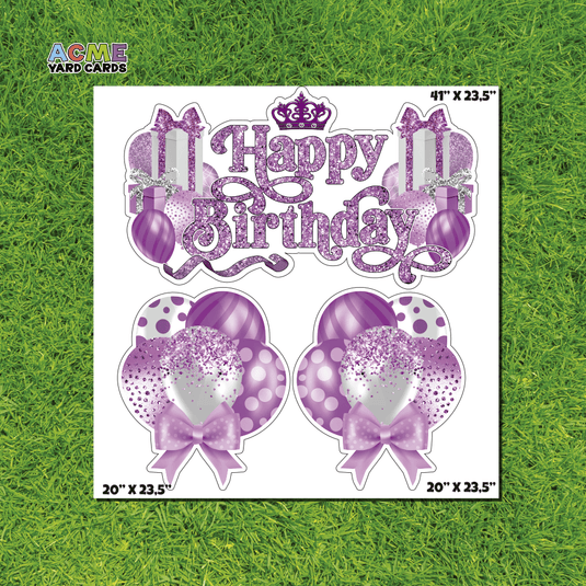 ACME Yard Cards Half Sheet - Birthday - Happy Birthday Sign in Purple