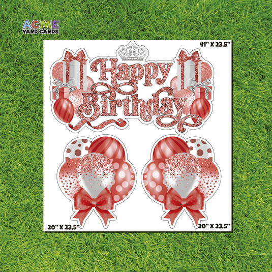 ACME Yard Cards Half Sheet - Birthday - Happy Birthday Sign in Red
