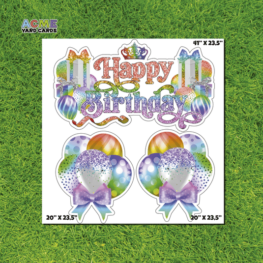 ACME Yard Cards Half Sheet - Birthday - Happy Birthday Sign Rainbow