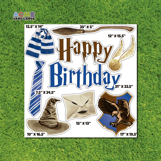 ACME Yard Cards Half Sheet - Birthday – Happy Birthday Wizard! – Blue