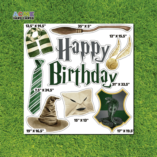 ACME Yard Cards Half Sheet - Birthday – Happy Birthday Wizard! – Green