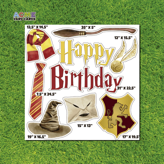 ACME Yard Cards Half Sheet - Birthday – Happy Birthday Wizard! – Red