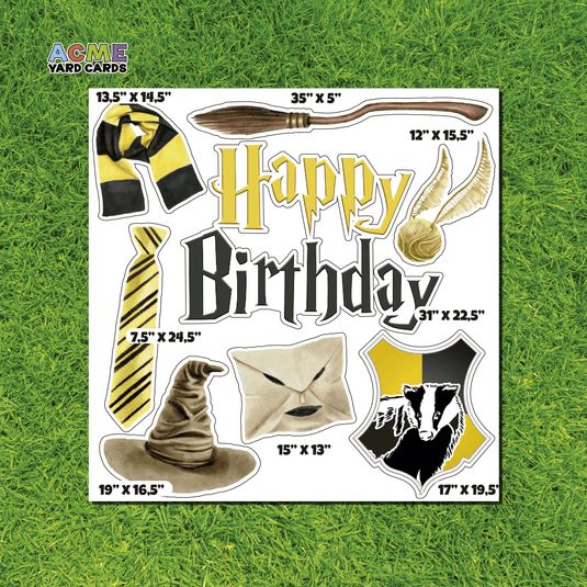 ACME Yard Cards Half Sheet - Birthday – Happy Birthday Wizard! – Yellow