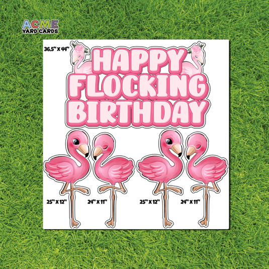 ACME Yard Cards Half Sheet - Birthday - Happy Flocking Birthday