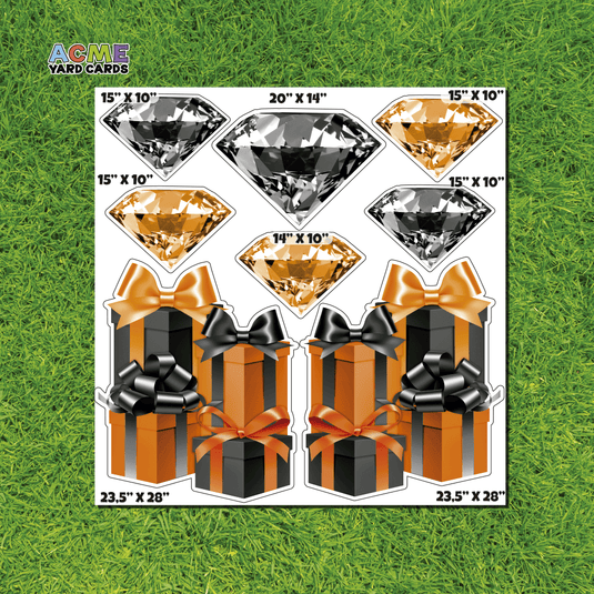 ACME Yard Cards Half Sheet - Flair - Gifts and Diamonds in Black and Orange