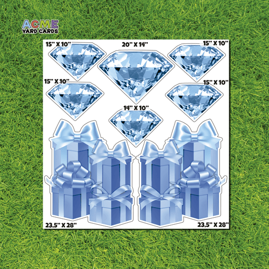 ACME Yard Cards Half Sheet - Flair - Gifts and Diamonds in Blue