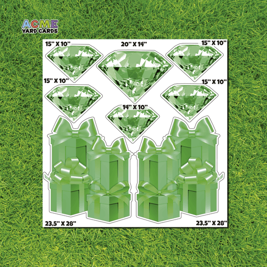 ACME Yard Cards Half Sheet - Flair - Gifts and Diamonds in Green