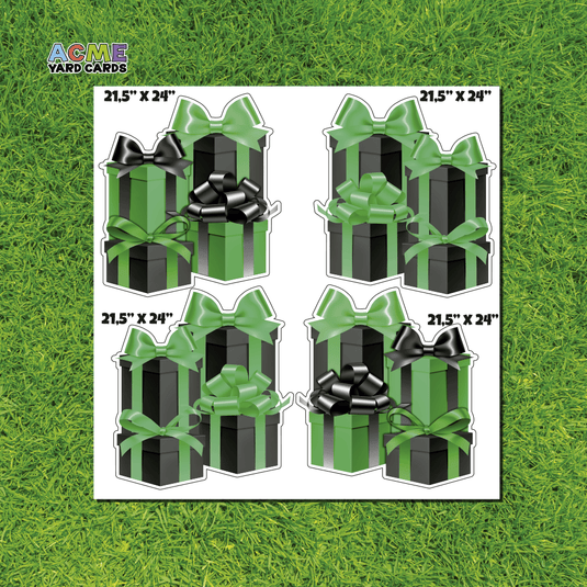 ACME Yard Cards Half Sheet - Flair - Gifts Boxes in Green and Black