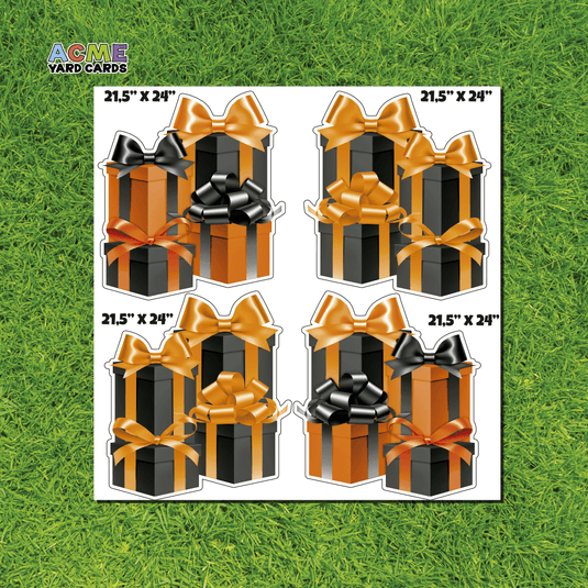 ACME Yard Cards Half Sheet - Flair - Gifts Boxes in Orange and Black