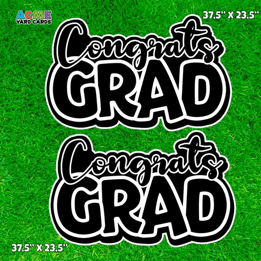 ACME Yard Cards Half Sheet - Graduation - Congrats Grad -Black & White