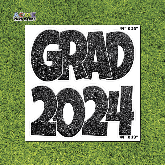 ACME Yard Cards Half Sheet - Graduation – Grad 2024 Black Glitter