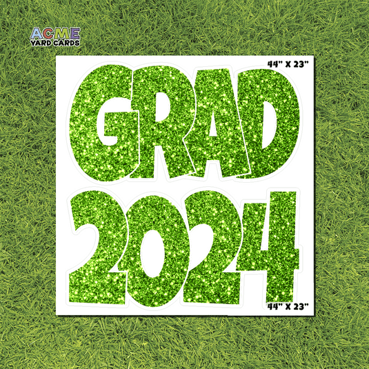 ACME Yard Cards Half Sheet - Graduation – Grad 2024 Green Glitter