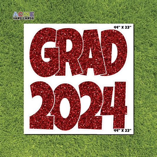 ACME Yard Cards Half Sheet - Graduation – Grad 2024 Maroon Glitter