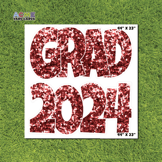 ACME Yard Cards Half Sheet - Graduation – Grad 2024 Maroon Sequin