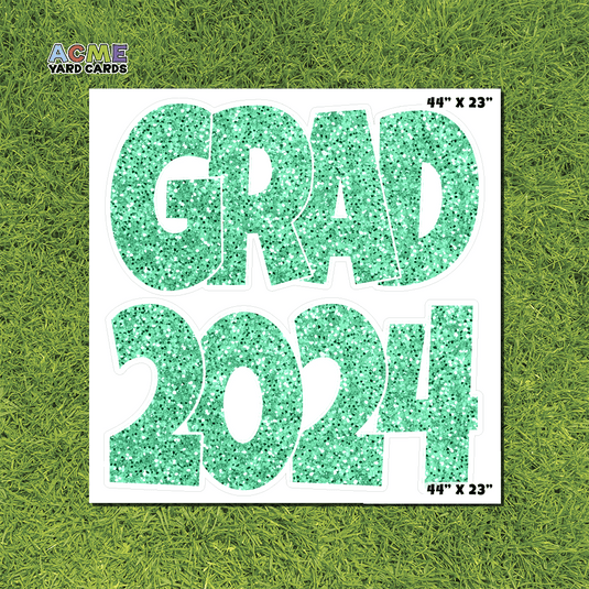 ACME Yard Cards Half Sheet - Graduation – Grad 2024 Mint Green Glitter