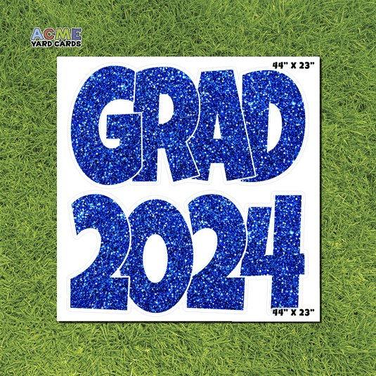 ACME Yard Cards Half Sheet - Graduation – Grad 2024 Navy Blue Glitter