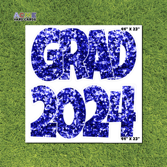 ACME Yard Cards Half Sheet - Graduation – Grad 2024 Navy Blue Sequin