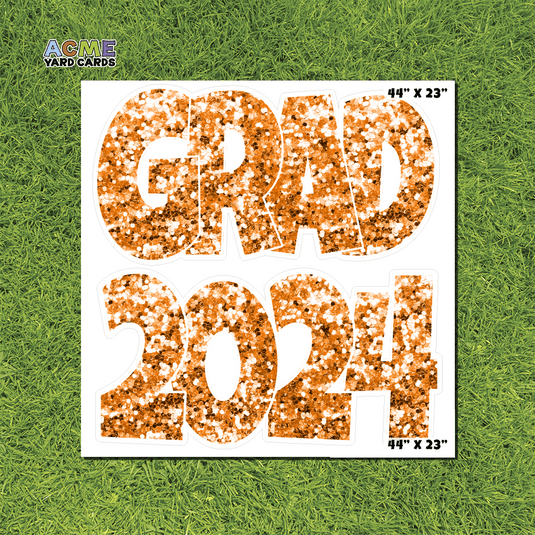 ACME Yard Cards Half Sheet - Graduation – Grad 2024 Orange Sequin