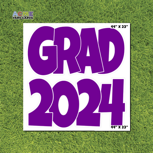 ACME Yard Cards Half Sheet - Graduation – Grad 2024 Purple