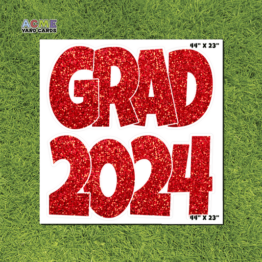 ACME Yard Cards Half Sheet - Graduation – Grad 2024 Red Glitter
