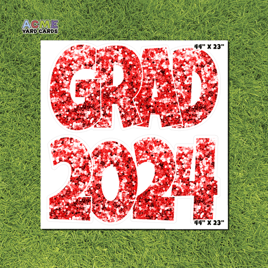 ACME Yard Cards Half Sheet - Graduation – Grad 2024 Red Sequin