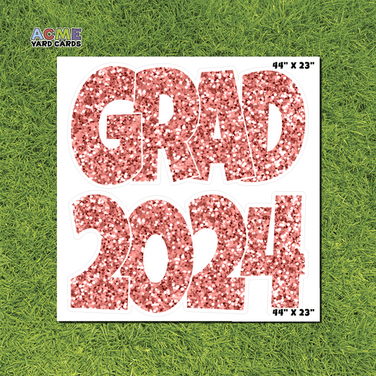 ACME Yard Cards Half Sheet - Graduation – Grad 2024 Rose Gold Glitter