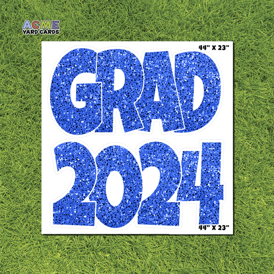 ACME Yard Cards Half Sheet - Graduation – Grad 2024 Royal Blue Glitter