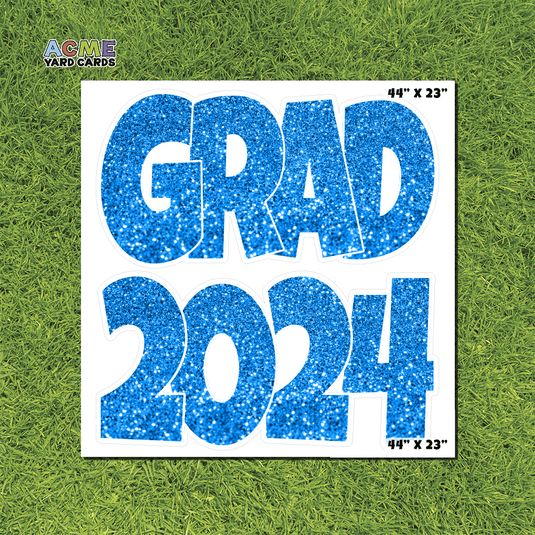 ACME Yard Cards Half Sheet - Graduation – Grad 2024 Sky Blue Glitter