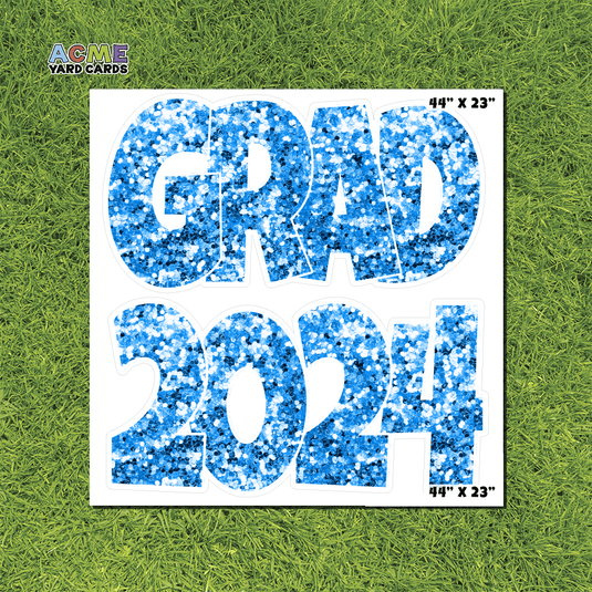 ACME Yard Cards Half Sheet - Graduation – Grad 2024 Sky Blue Sequin