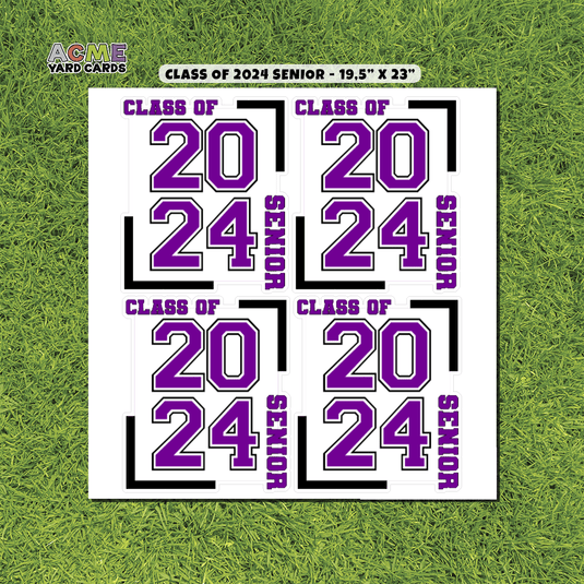 ACME Yard Cards Half Sheet - Graduation – Senior Class of 2024 - Purple