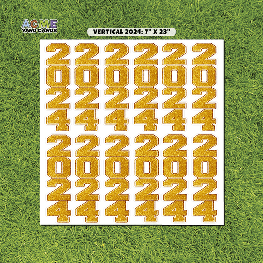 ACME Yard Cards Half Sheet - Graduation – Vertical 2024 - Gold Glitter
