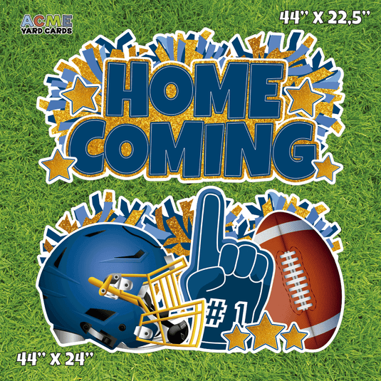 ACME Yard Cards Half Sheet - Sports - Panel - High School Homecoming in Blue