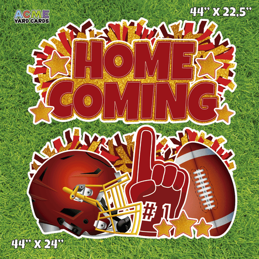 ACME Yard Cards Half Sheet - Sports - Panel - High School Homecoming in Red