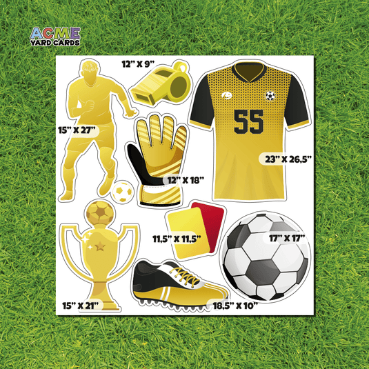 ACME Yard Cards Half Sheet - Sports- Soccer Team in Black & Gold