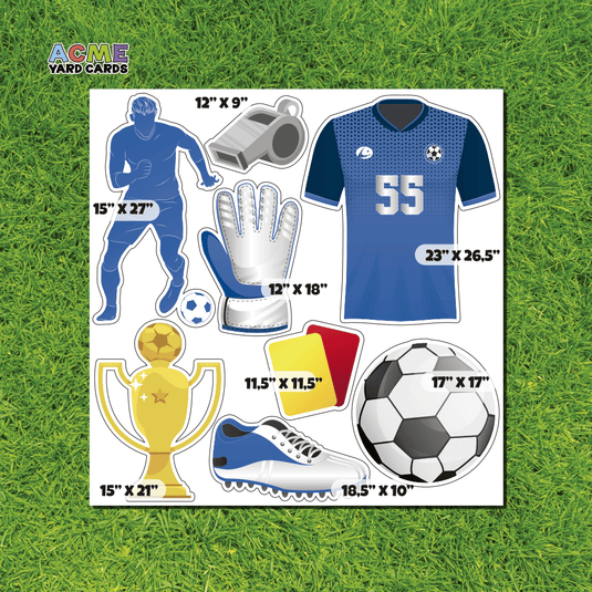 ACME Yard Cards Half Sheet - Sports - Soccer Team in Blue & White