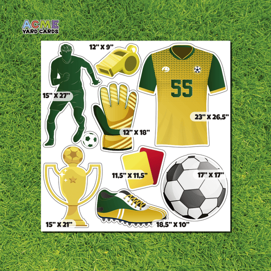 ACME Yard Cards Half Sheet - Sports - Soccer Team in Green & Yellow