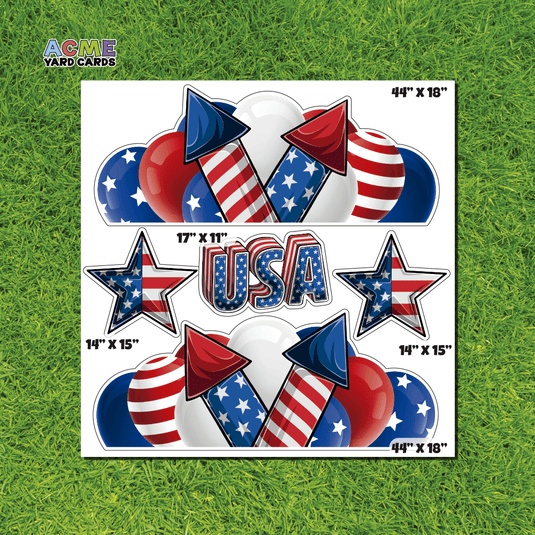 ACME Yard Cards Half Sheet - Theme - 4th of July fireworks