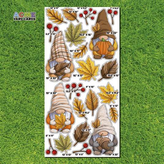 ACME Yard Cards Half Sheet - Theme – Autumn Gnomes II