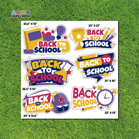 ACME Yard Cards Half Sheet - Theme – Back to School Signs