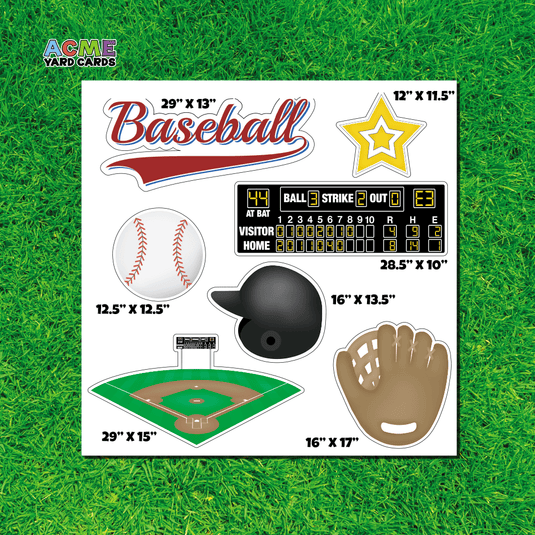 ACME Yard Cards Half Sheet - Theme - Baseball I