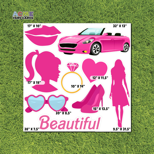 ACME Yard Cards Half Sheet - Theme – Beautiful Pink Girl