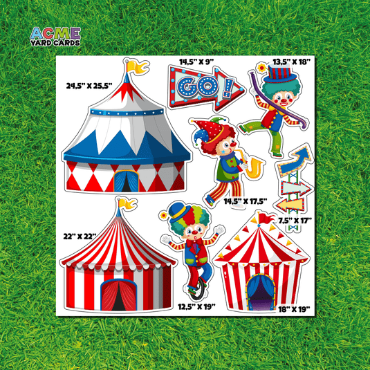 ACME Yard Cards Half Sheet - Theme - Carnival and Circus