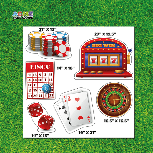 ACME Yard Cards Half Sheet - Theme - Casino / Bingo Night
