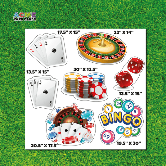 ACME Yard Cards Half Sheet - Theme - Casino / Bingo Night III